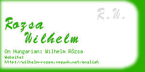 rozsa wilhelm business card