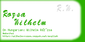rozsa wilhelm business card